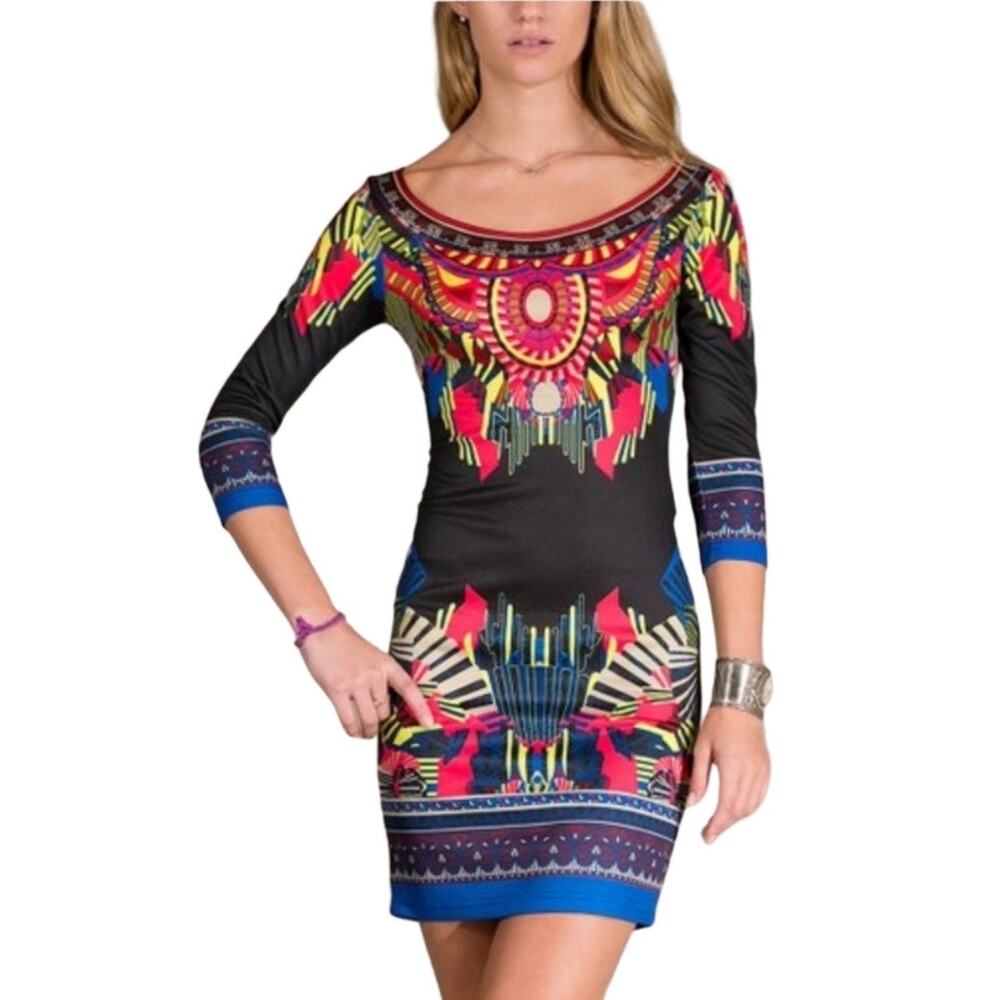 Flying Tomato Black Mini Bodycon Dress Sz M
